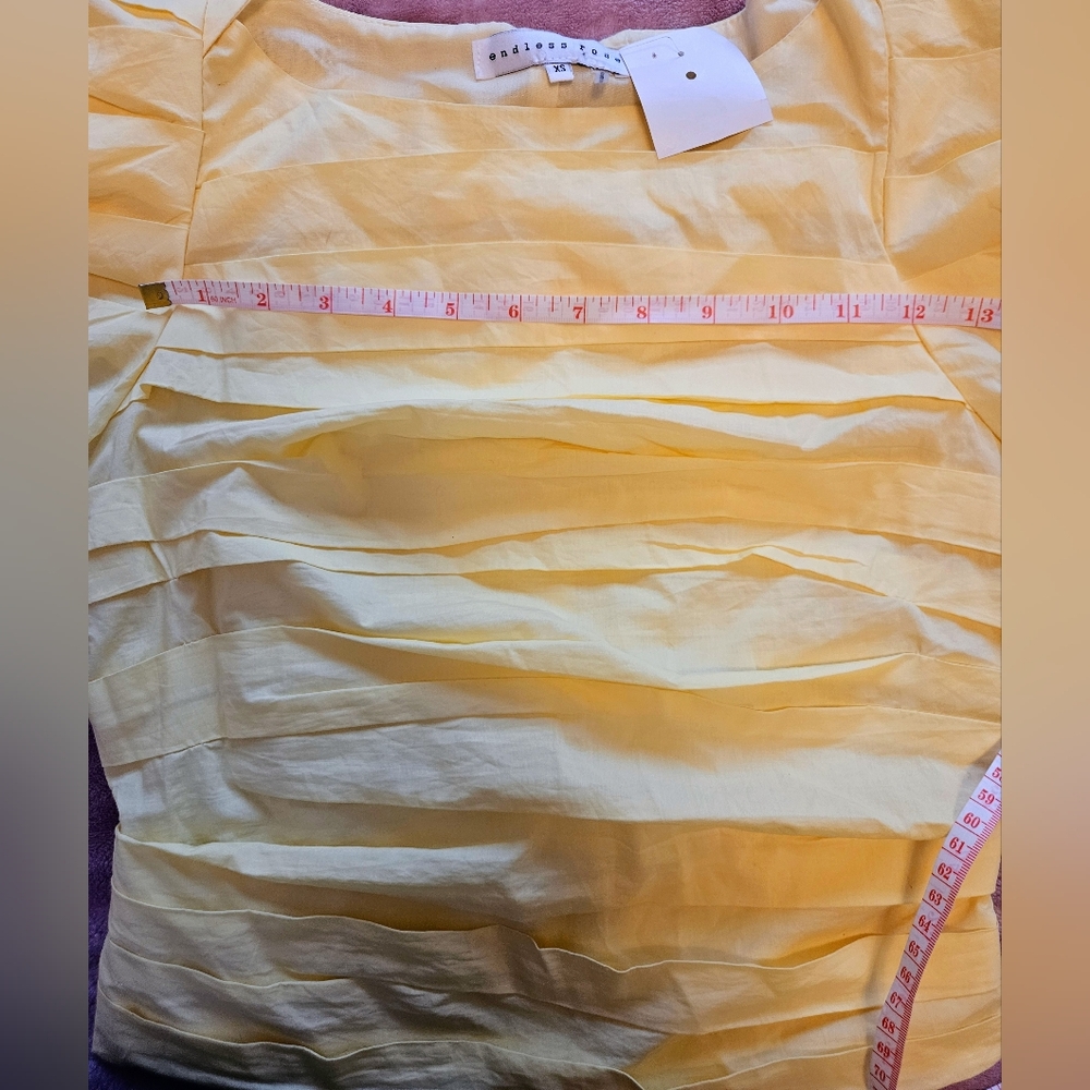 Endless Rose Yellow Puff Sleeve Top - Size XS - Picture 8 of 9